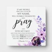 2歴代誌7:14私のもし民クリスチ祈ャン フォトプラーク (正面)