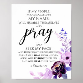 2歴代誌7:14私のもし民クリスチ祈ャン ポスター