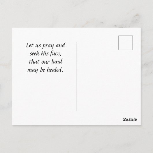 2歴代誌7:14私もしの民は米国国旗 ポストカード (裏面)