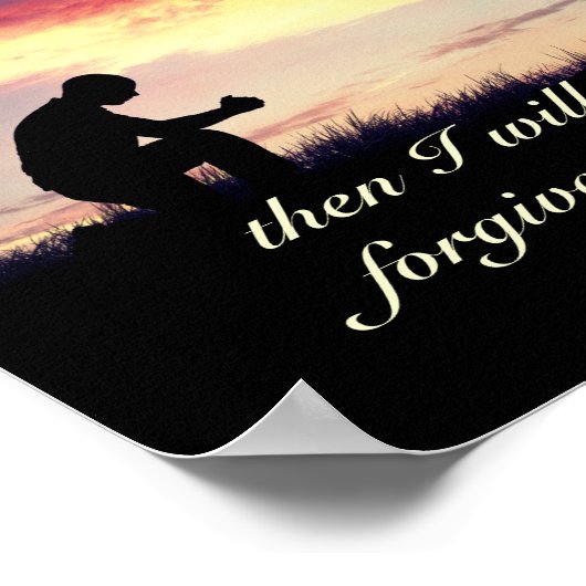 2歴代誌7:14聖書の私のもし民祈 ポスター (角)