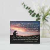 2歴代誌7:14聖書の私のもし民祈 ポストカード (スタンド正面)