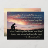 2歴代誌7:14聖書の私のもし民祈 ポストカード (正面/裏面)