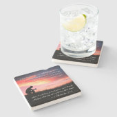 2歴代誌7:14聖書の聖句の人がひざまずき祈て ストーンコースター (横)