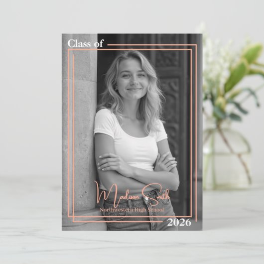 2段組み卒業発表 案内状 (スタンド正面)