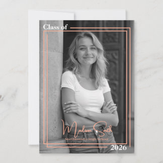 2段組み卒業発表 案内状