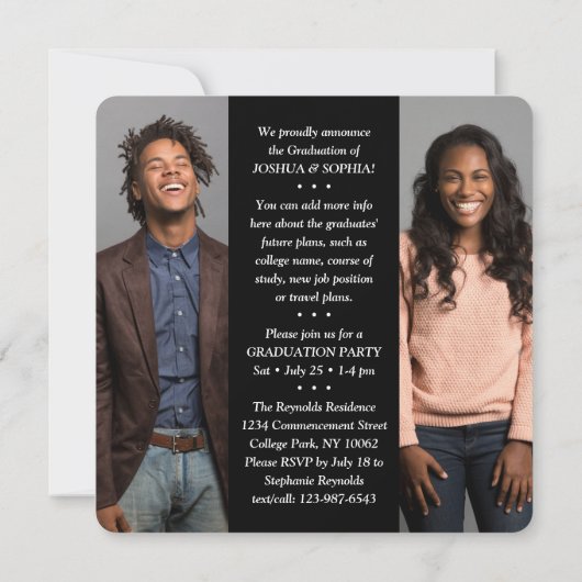 2段階卒業2段階及び4写真白黒 案内状 (裏面)