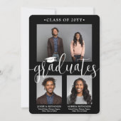 2段階式2段階式白黒共同写真 招待状 (正面)