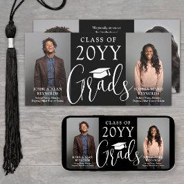 2段階式2段階式白黒共同写真 案内状