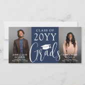 2段階海軍と白の共同写真 案内状 (正面)