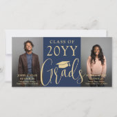 2段階海軍と金ゴールドの共同写真 案内状 (正面)