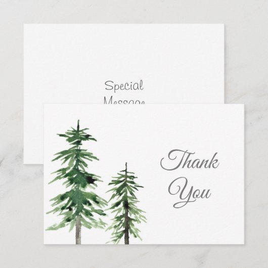 2水彩松 サンキューカード (正面/裏面)