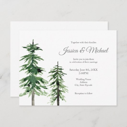 2水彩松 招待状 (正面/裏面)