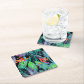 2水彩画の極楽鳥 スクエアペーパーコースター (インサイチュ)