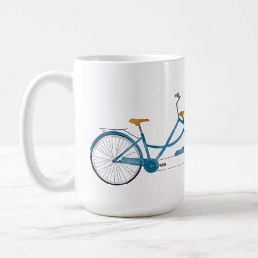 2水色タンデムバイク&ネーム用自転車 コーヒーマグカップ (左)