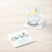 2水色タンデムバイク&ネーム用自転車 ペーパーコースター (インサイチュ)