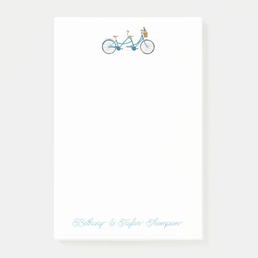 2水色タンデムバイク&ネーム用自転車 ポストイット (正面)