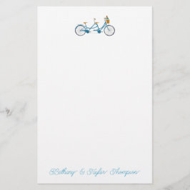 2水色タンデムバイク&ネーム用自転車 便箋