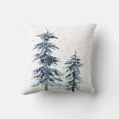 2水色冬の松の木2ギフトラベル クッション (裏面)