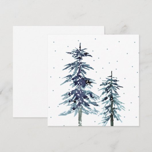 2水色冬松2 ノートカード (正面/裏面)