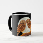 2泊分のフクロウが月に照らされたブランチ マグカップ (正面左)