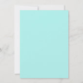 #2淡い色のティール（緑がかった色）ブルーフォトブロック結婚ポスト 招待状 (裏面)
