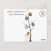 2溶融雪だるまクリスマスポストカード ポストカード (裏面)