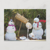 2溶融雪だるまクリスマスポストカード ポストカード (正面)