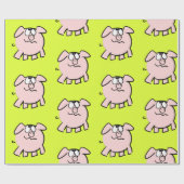 2漫画おもしろいイラストレーション豚の選択カラーギフト ラッピングペーパー (フラット)