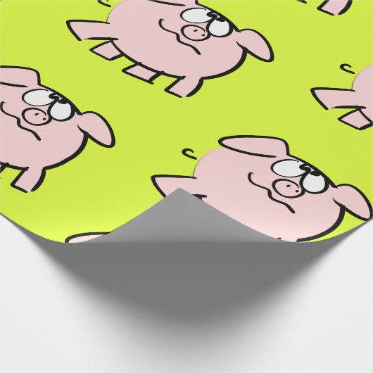 2漫画おもしろいイラストレーション豚の選択カラーギフト ラッピングペーパー (角)