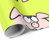 2漫画おもしろいイラストレーション豚の選択カラーギフト ラッピングペーパー (ロールコーナー)