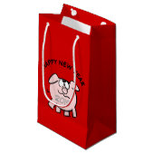 2漫画おもしろい豚の年2019小抱き枕 スモールペーパーバッグ (正面アングル)