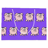 2漫画おもしろい豚ベビー選択カラーLギフト ラージペーパーバッグ (裏面)