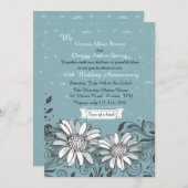 2点の花の招待状 招待状 (正面/裏面)