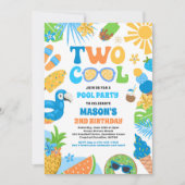 2熱帯クール夏ビーチ2nd誕生日パーティー 招待状 (正面)