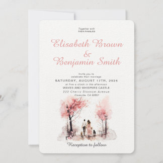 2犬の水の色のテンプレートと結婚結合 招待状