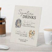 2犬の結婚特徴的な飲み物バー標識 台座サイン (インサイチュ)