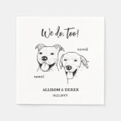 2犬ユニークペット私たちも結婚する スタンダードカクテルナプキン (正面)