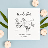 2犬ユニークペット私たちも結婚する スタンダードカクテルナプキン