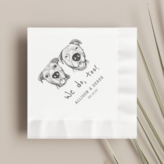 2犬ユニーク顔私たちも結婚する 縁ありランチョンナプキン