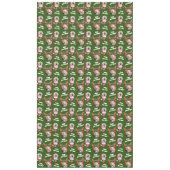 2犬写真トナカイのメリークリスマスグリーン大 テーブルクロス (正面)