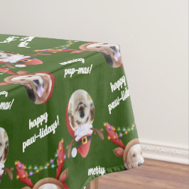 2犬写真小メリークリスマスメリークリスマス+中 テーブルクロス