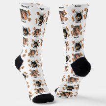 2犬写真2名+骨&前版画 – 白