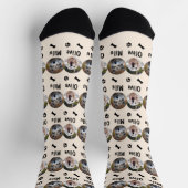 2犬2名犬パーソナライズされたの写真オンアイボリー ソックス (上部)