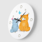 2猫ちゃん壁時計 ラージ壁時計 (傾斜)