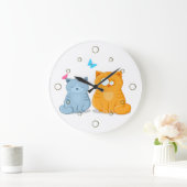 2猫ちゃん壁時計 ラージ壁時計 (ホーム)