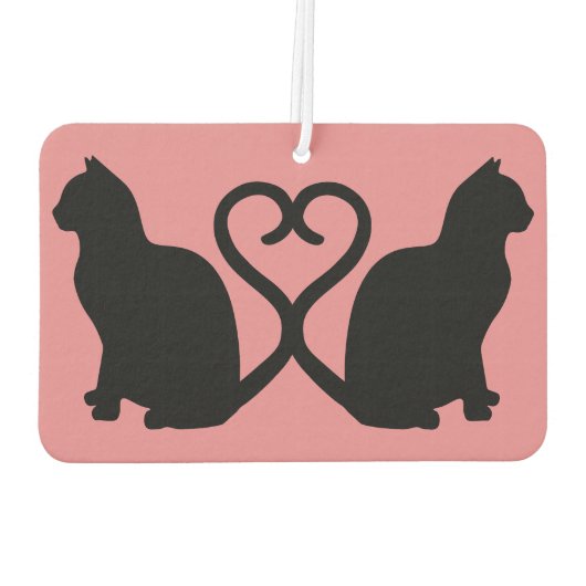 2猫ハートテールシルエットカーエアーフレッシュナー カーエアーフレッシュナー (裏面)