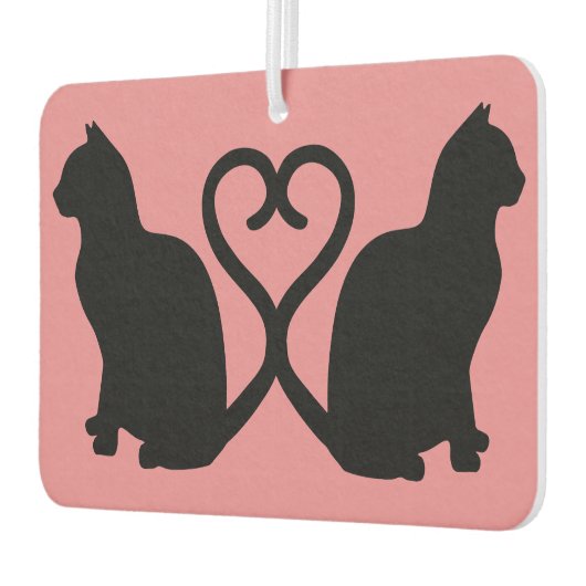 2猫ハートテールシルエットカーエアーフレッシュナー カーエアーフレッシュナー (左)