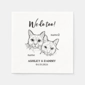 2猫顔ペットカクテル結婚ズ スタンダードカクテルナプキン (正面)