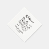 2猫顔ペットカクテル結婚ズ スタンダードカクテルナプキン (角)