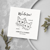 2猫顔ペットカクテル結婚ズ スタンダードカクテルナプキン